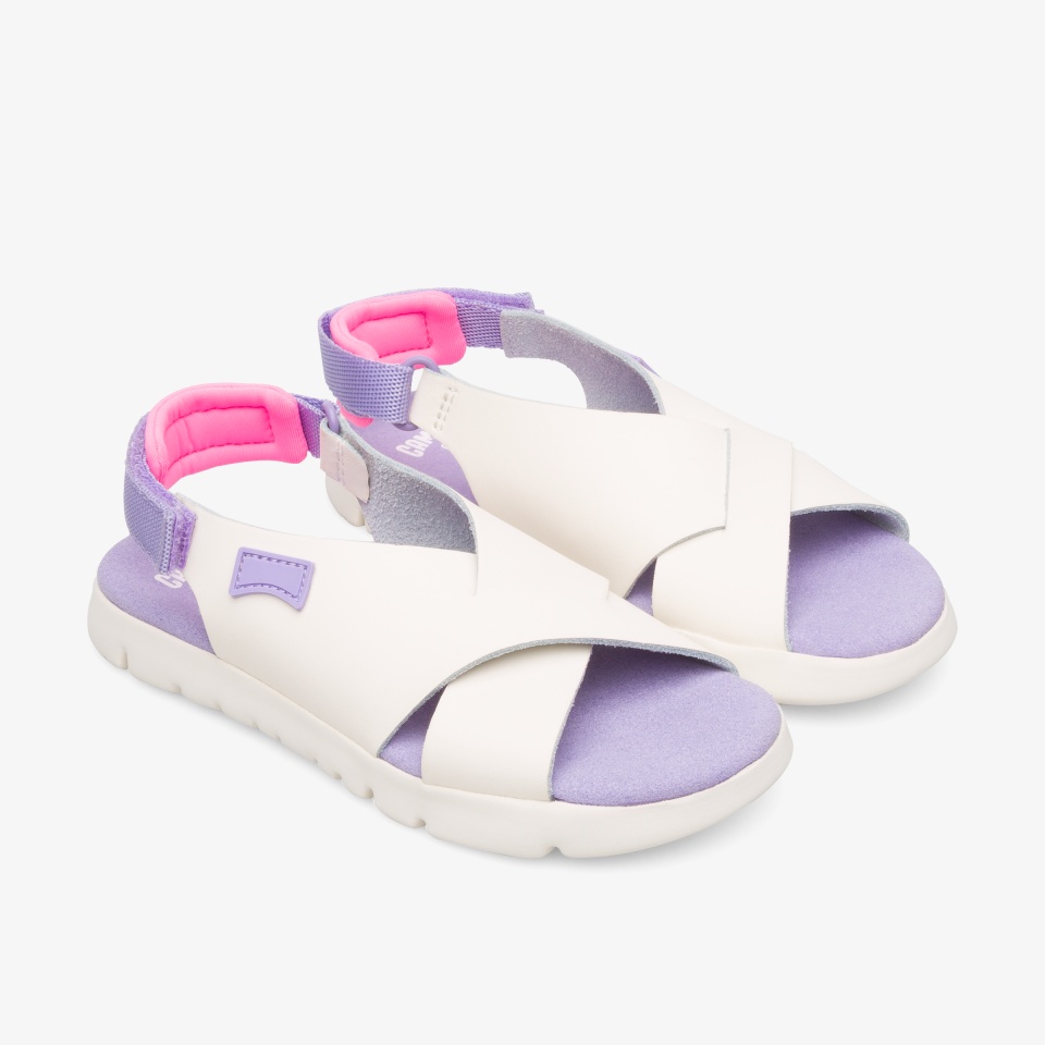 Camper Oruga Beige/Purple - Camper Girls Sandals ||9530-AWZGV||